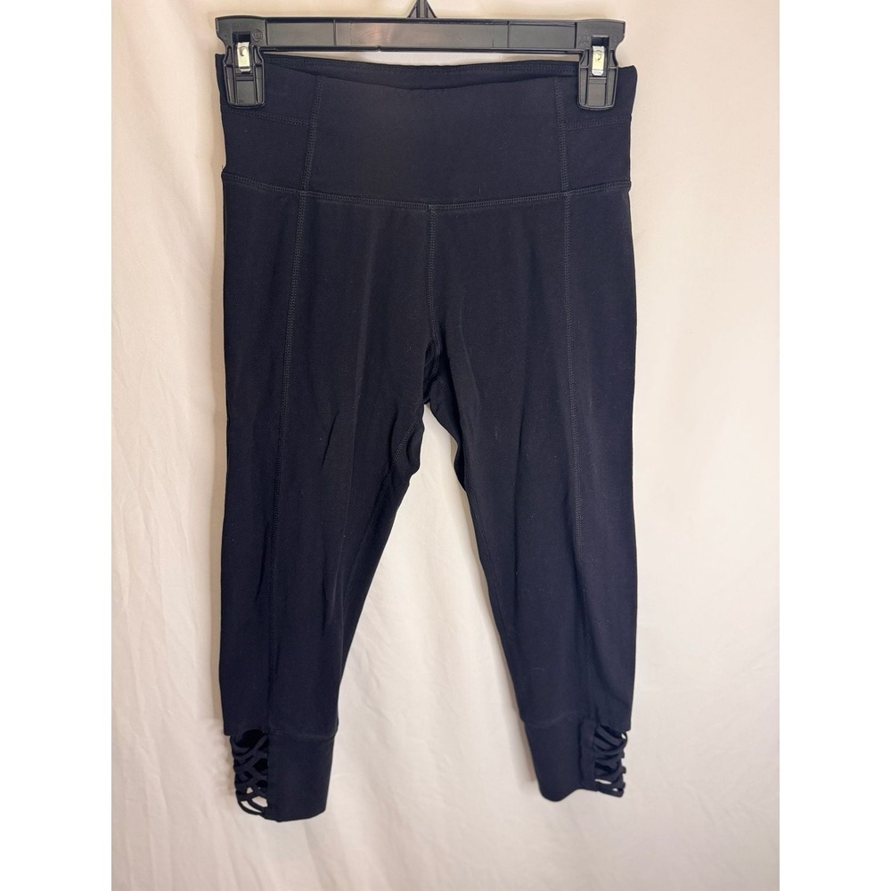 Calvin Klein - Performance Lattice Cuff Cropped Leggings - Black - S - Womens